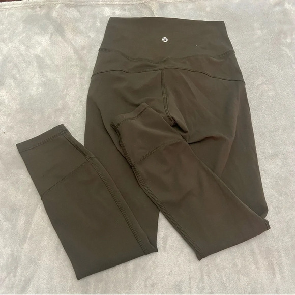 Lululemon In Movement 7/8 Tight *Everlux 25" Dark Olive Green 21686 - Picture 8 of 14